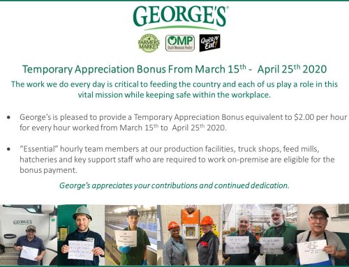 George’s supports Team Members with a Temporary Appreciation Bonus